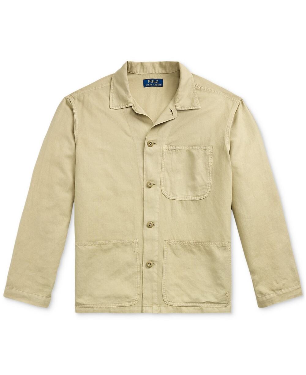 Polo Ralph Lauren Linen-Cotton Button Down Overshirt Beige XL